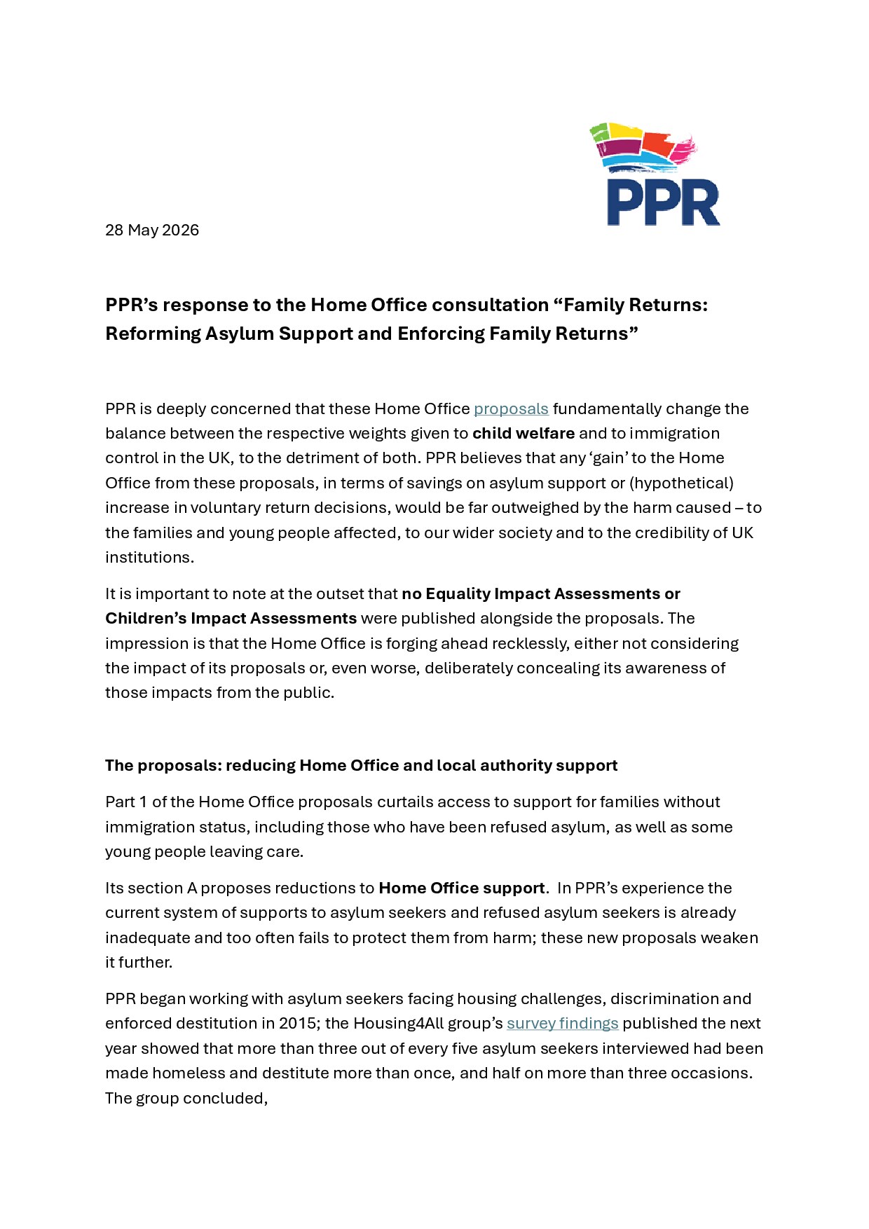 “Family Returns: Reforming Asylum Support and Enforcing Family Returns”
