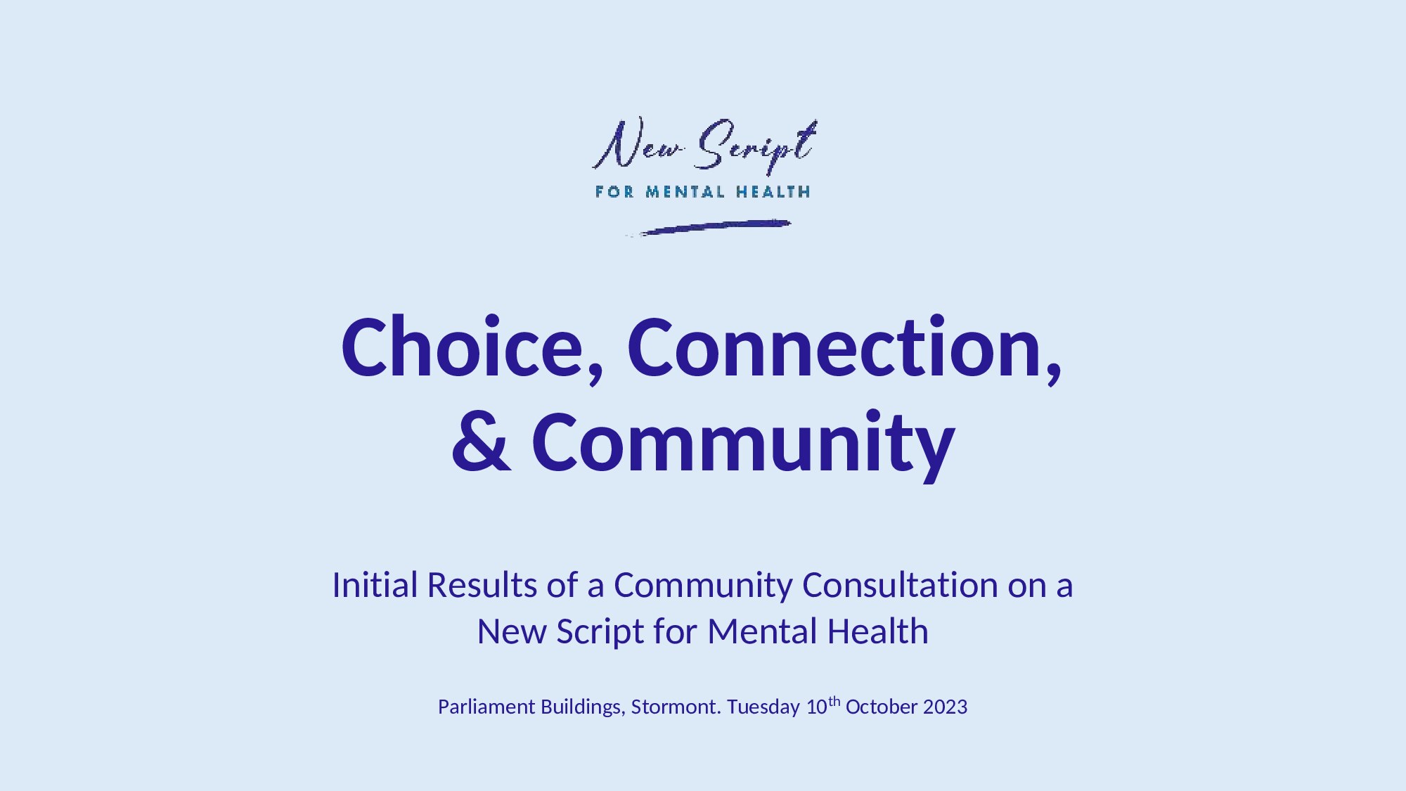 Choice, Connection & Community presentation slides