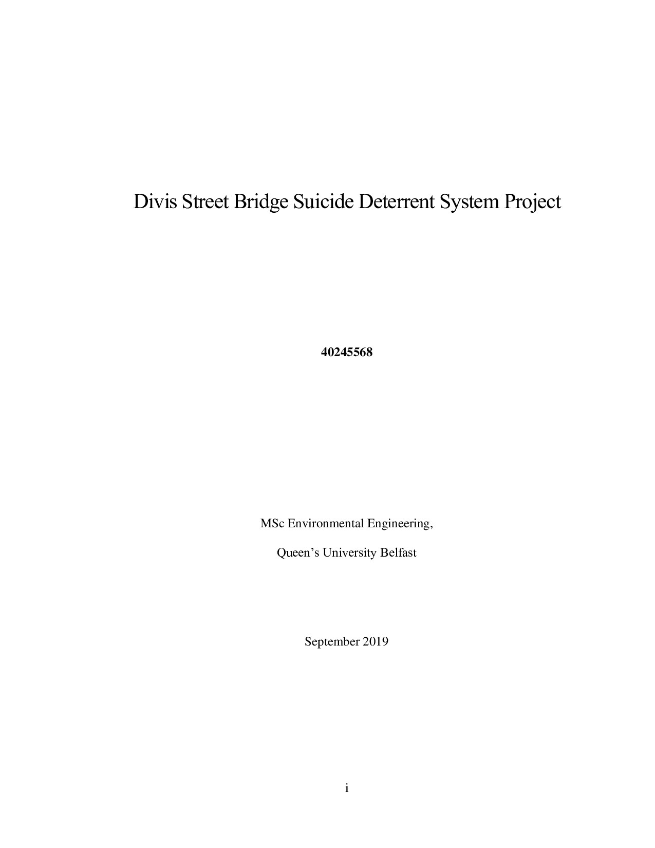 Divis Street Bridge Suicide Deterrent System Project